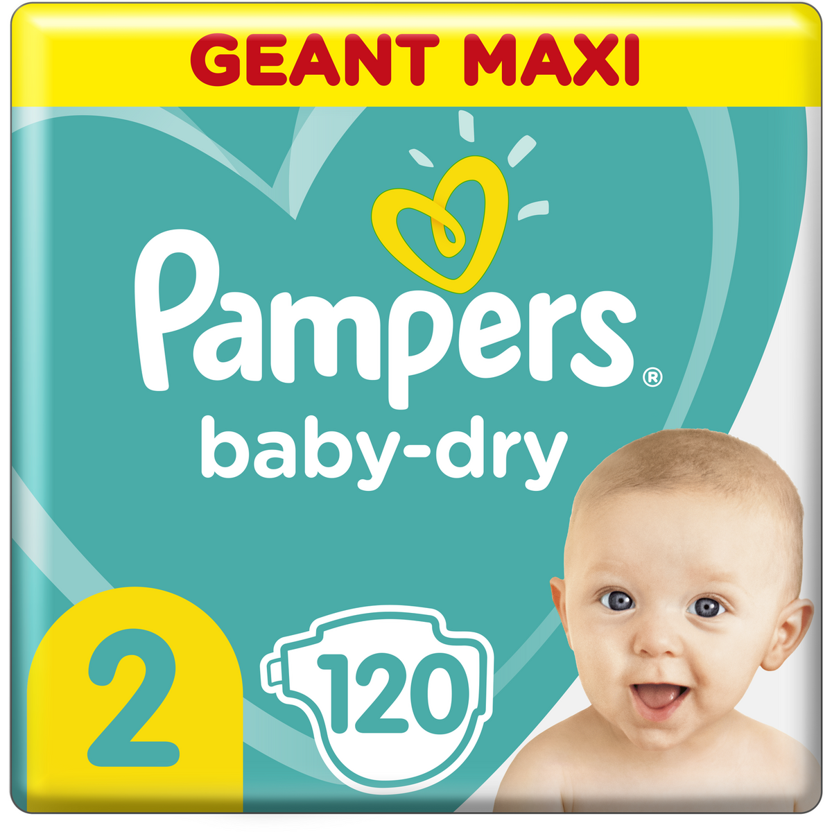 PAMPERS Baby-dry Couches taille 2 (4-8kg) 12h de protection 120 couches
