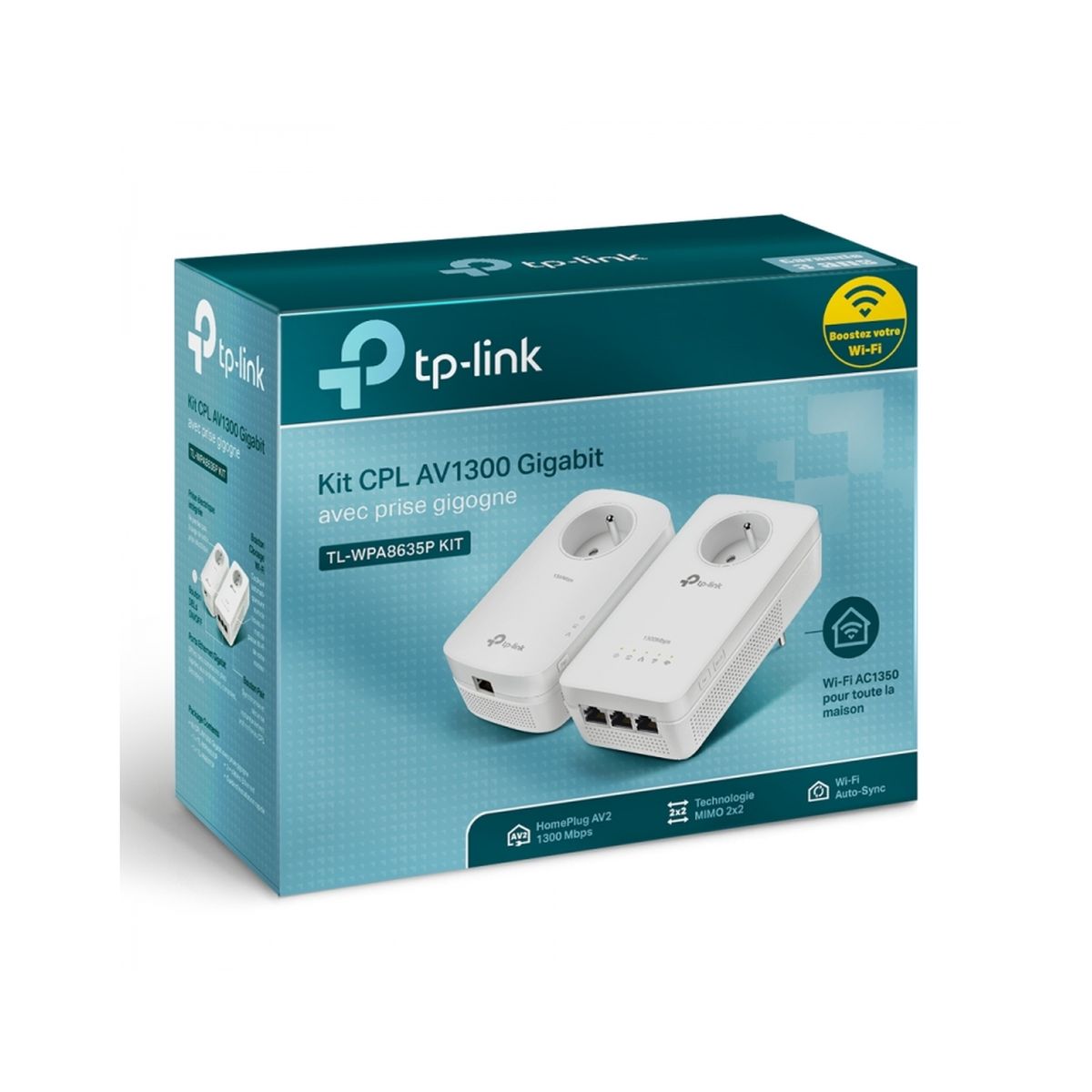 Voir la diapositive 2 : TP-LINK Kit 2 CPL TL-WPA 8635P - Blanc