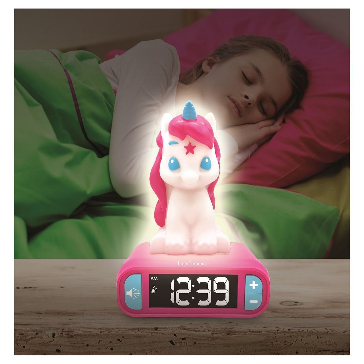 LEXIBOOK Réveil veilleuse avec sons Licorne - RL800UNI_04 - Rose