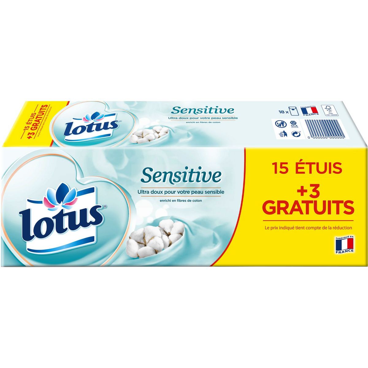 LOTUS Mouchoir sensitive étuis 15 + 3 offert