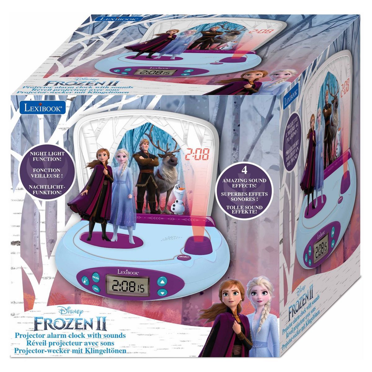 LEXIBOOK Réveil projecteur avec sons Frozen II - RP510FZ_50 - Bleu