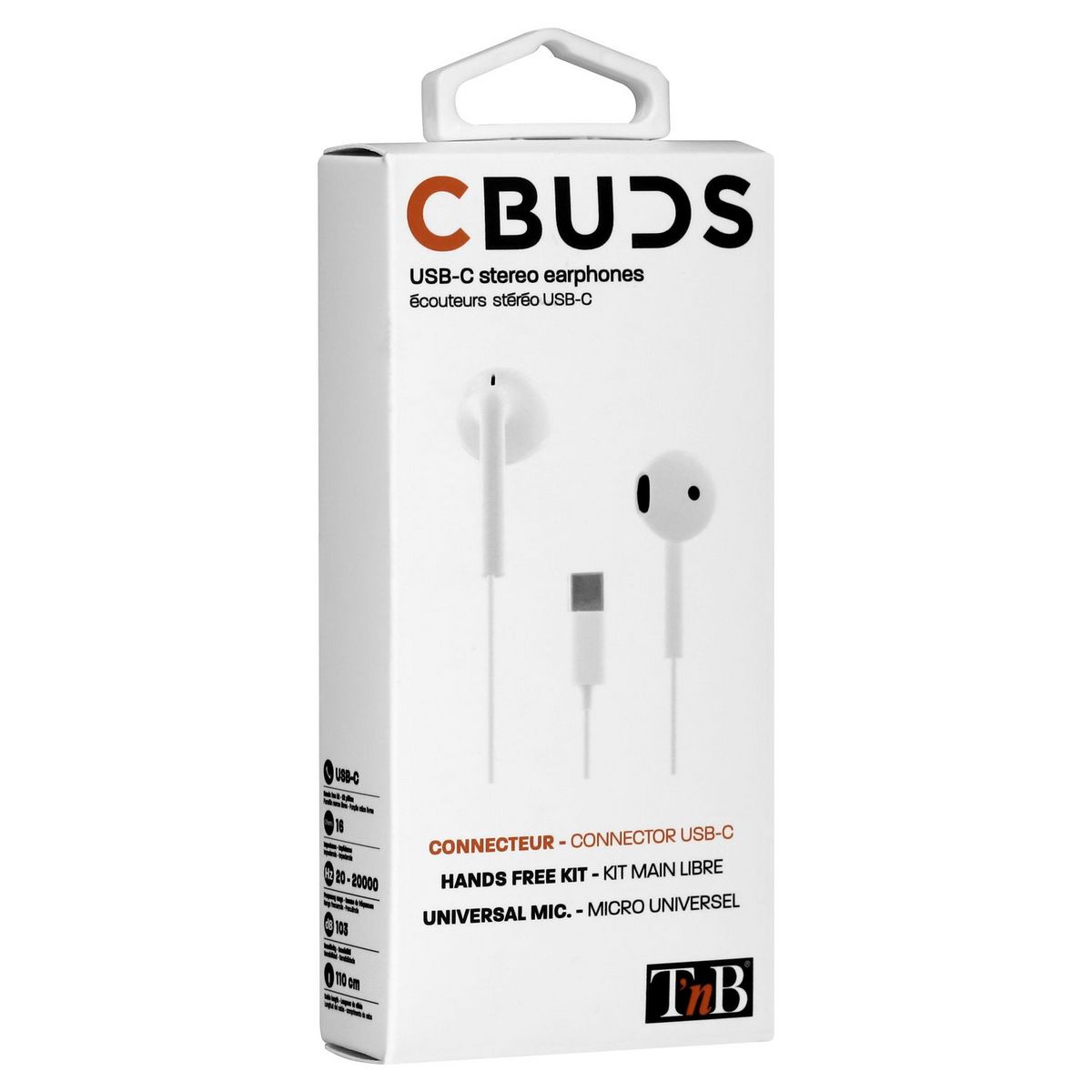 TNB Écouteurs filaires - Blanc - C-BUDS