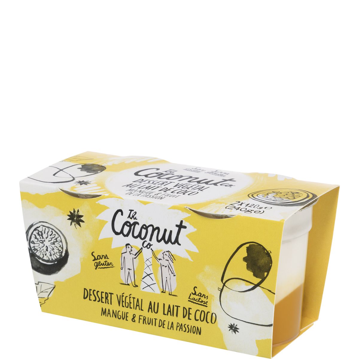 THE COCONUT The Coconut dessert lait de coco mangue passion 2x120g
