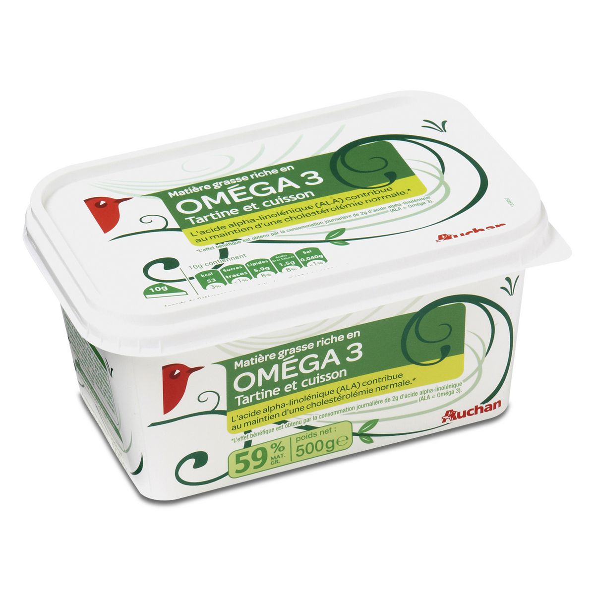 AUCHAN Margarine oméga 3 doux 500g