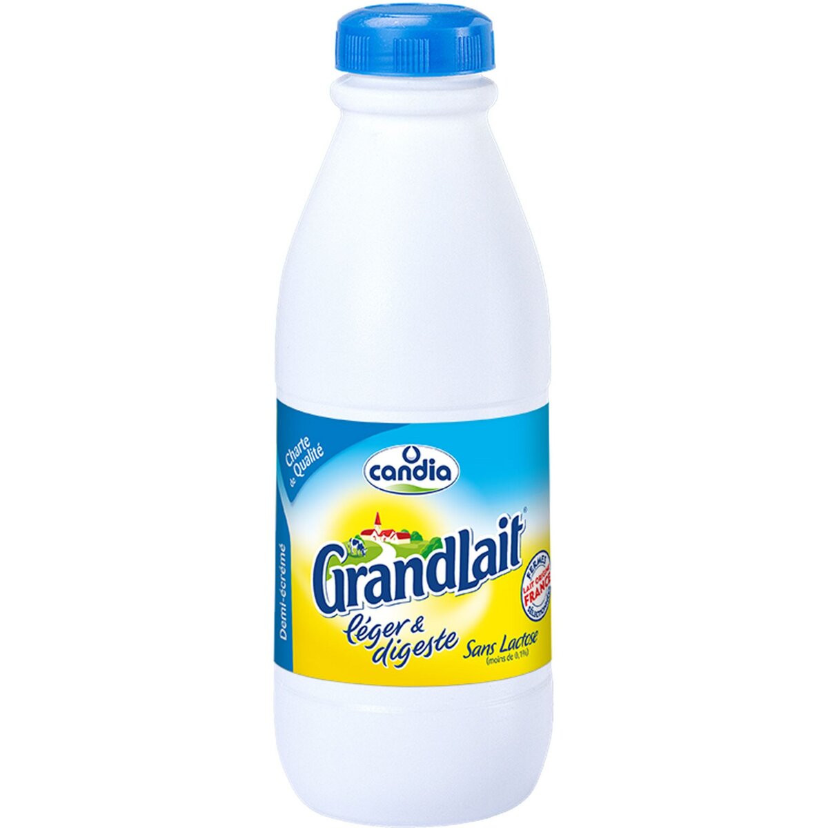 CANDIA Grandlait lait demi-écrémé UHT sans lactose 1L