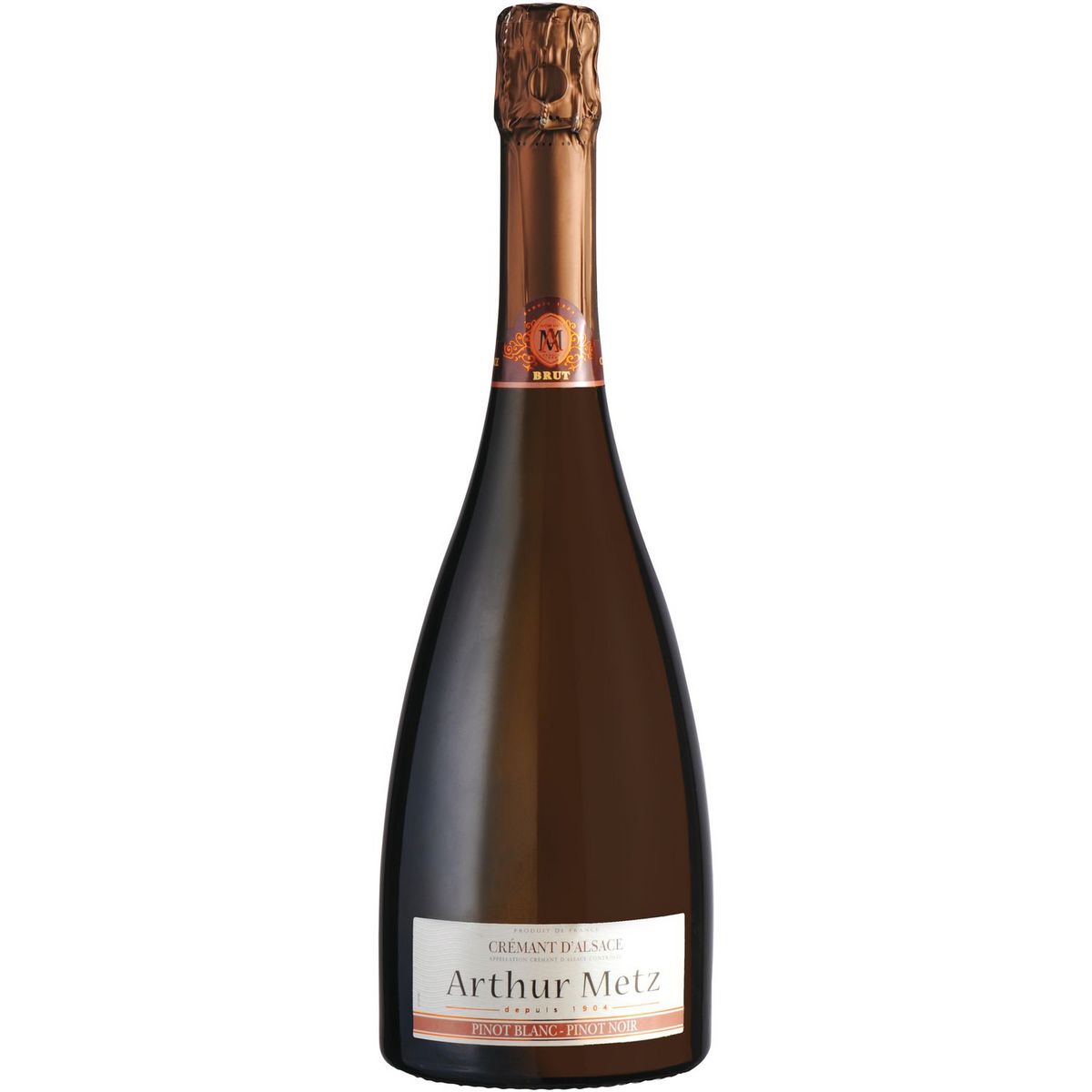AOP Crémant d'Alsace bi-cépage pinot blanc pinot noir Arthur Metz 75cl
