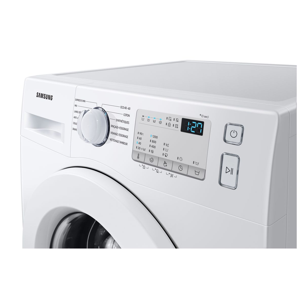Voir la diapositive 11 : SAMSUNG Lave linge hublot WW80T4020EH, 8 kg, 1200 T/min, D
