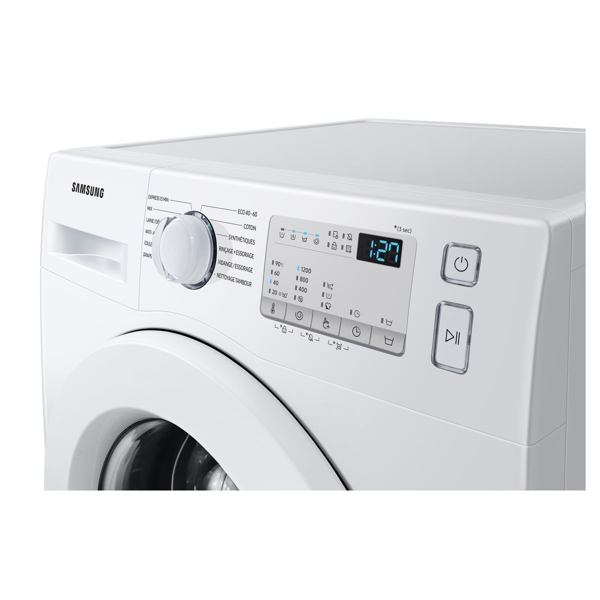 SAMSUNG Lave linge hublot WW80T4020EH, 8 kg, 1200 T/min, D