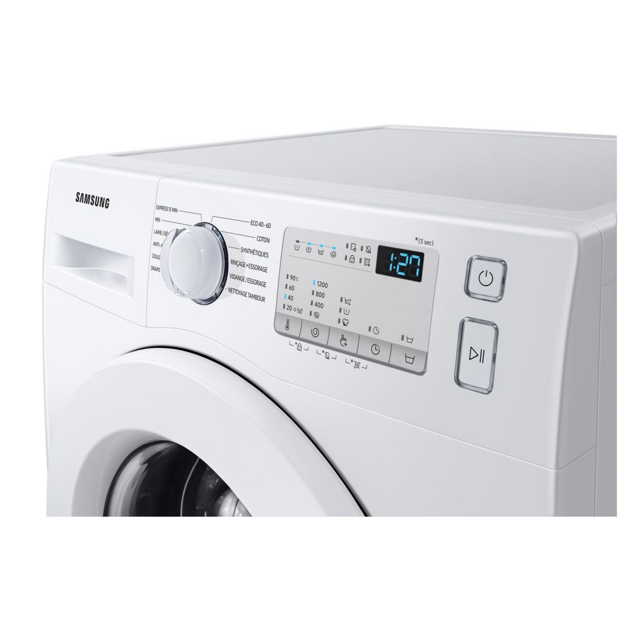 Voir la diapositive 11 : SAMSUNG Lave linge hublot WW80T4020EH, 8 kg, 1200 T/min, D