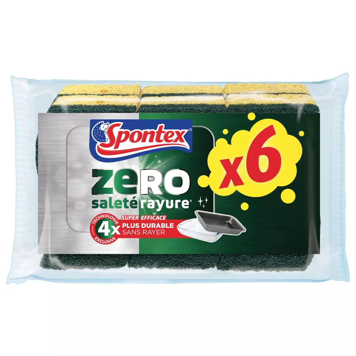 SPONTEX ZERO SURFACES ENCRASSEES X6 6 pièces