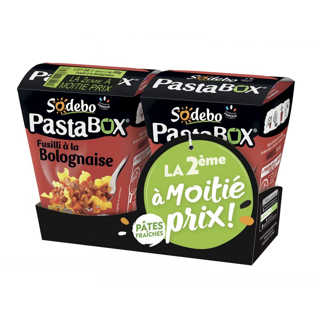 SODEBO Sodebo fusilli à la bolognaise 2x300g dont 50% sur le 2ème