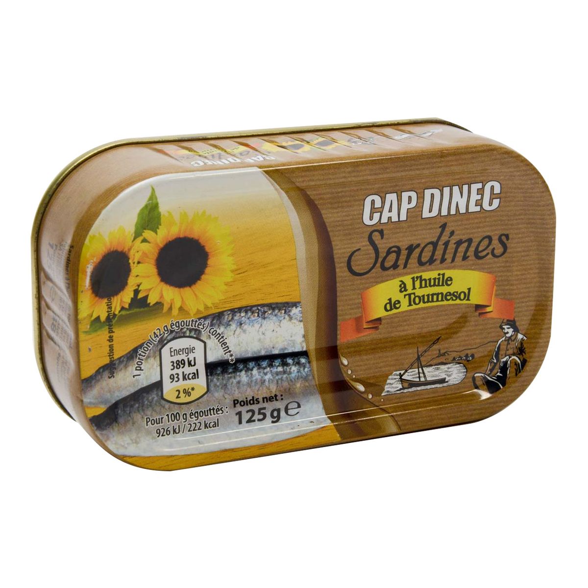 CAP DINEC Sardines à l'huile de tournesol 125g