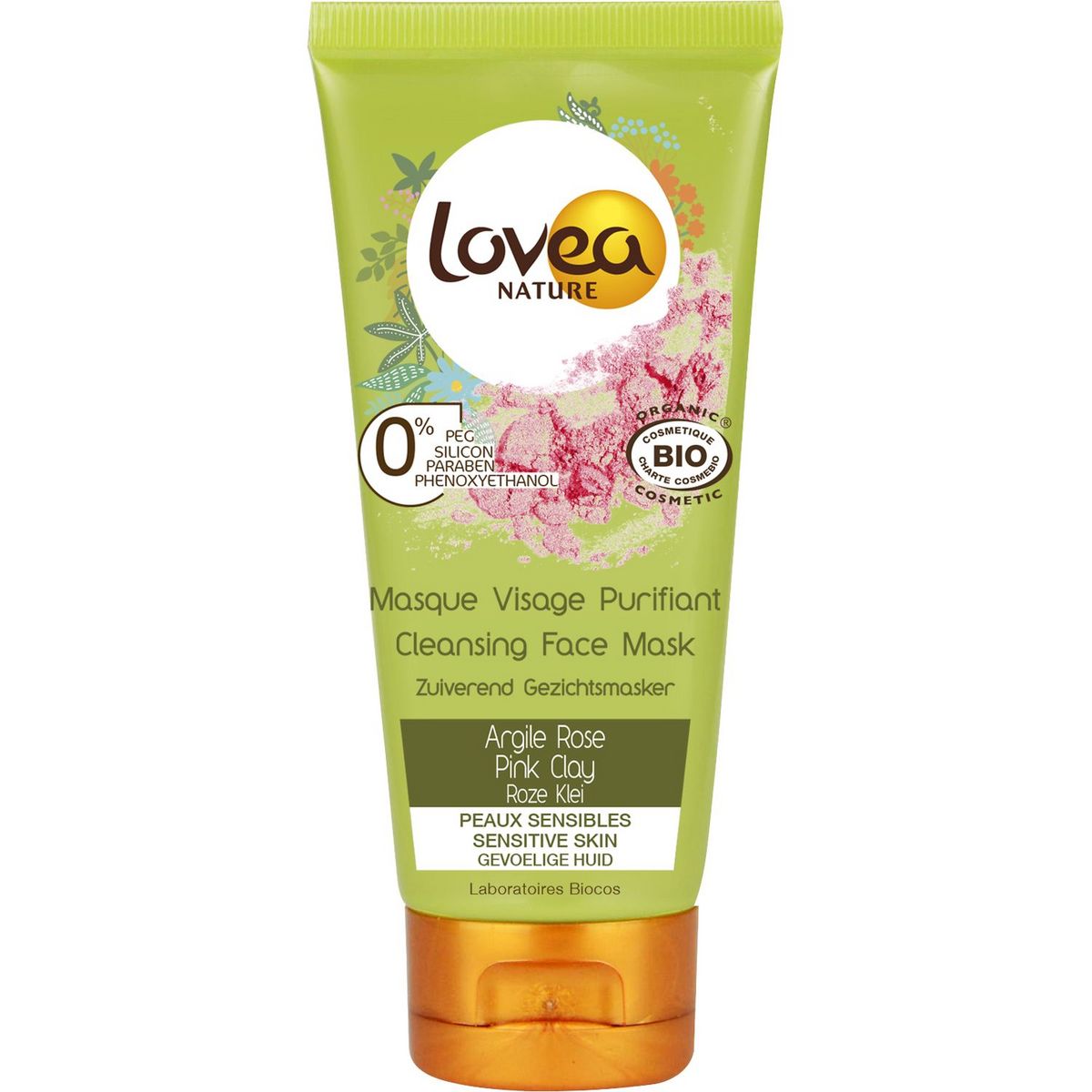 LOVEA Masque visage purifiant à l'argile rose peaux sensibles 75ml