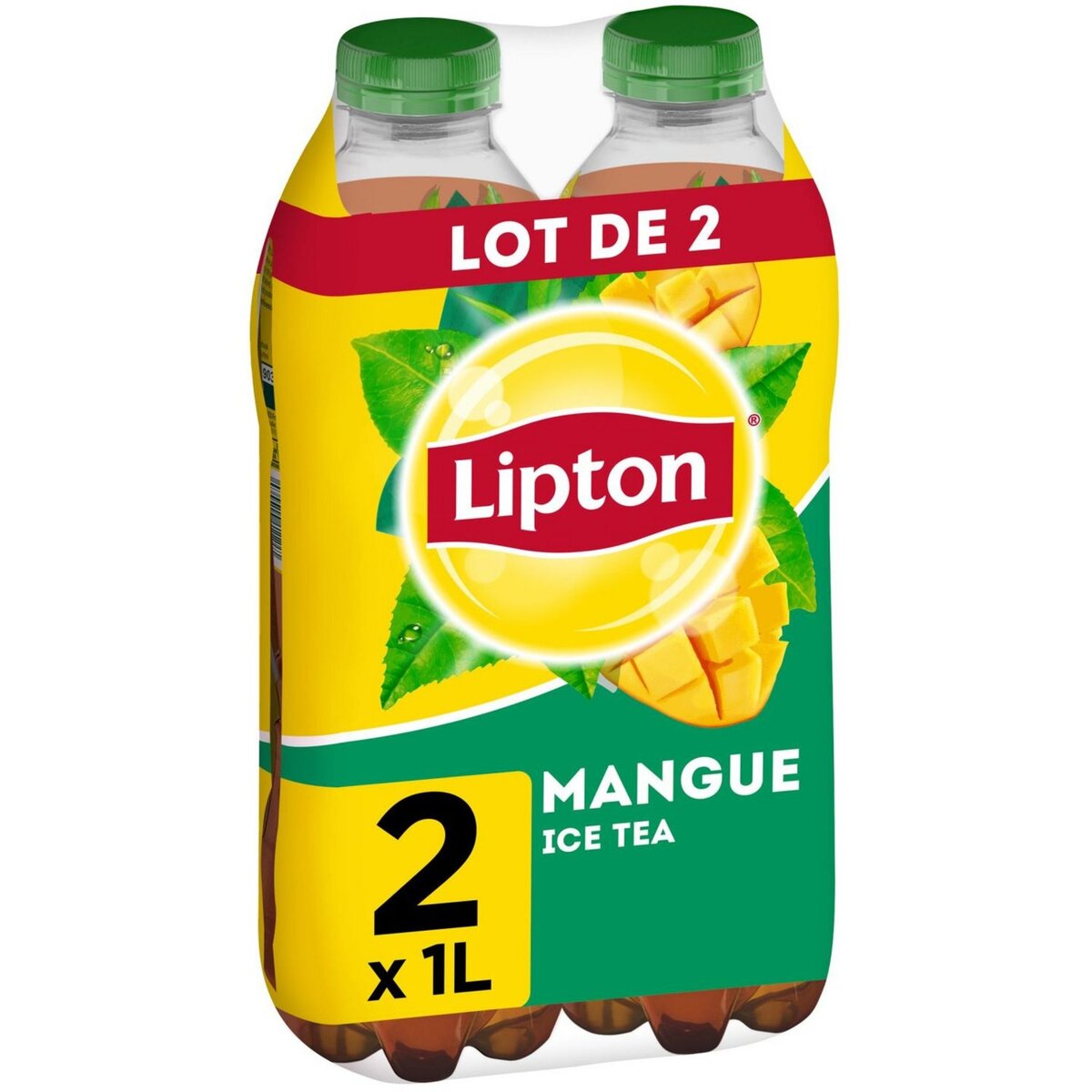 LIPTON Boisson rafraîchissante aux extraits de thé goût mangue 2x1l