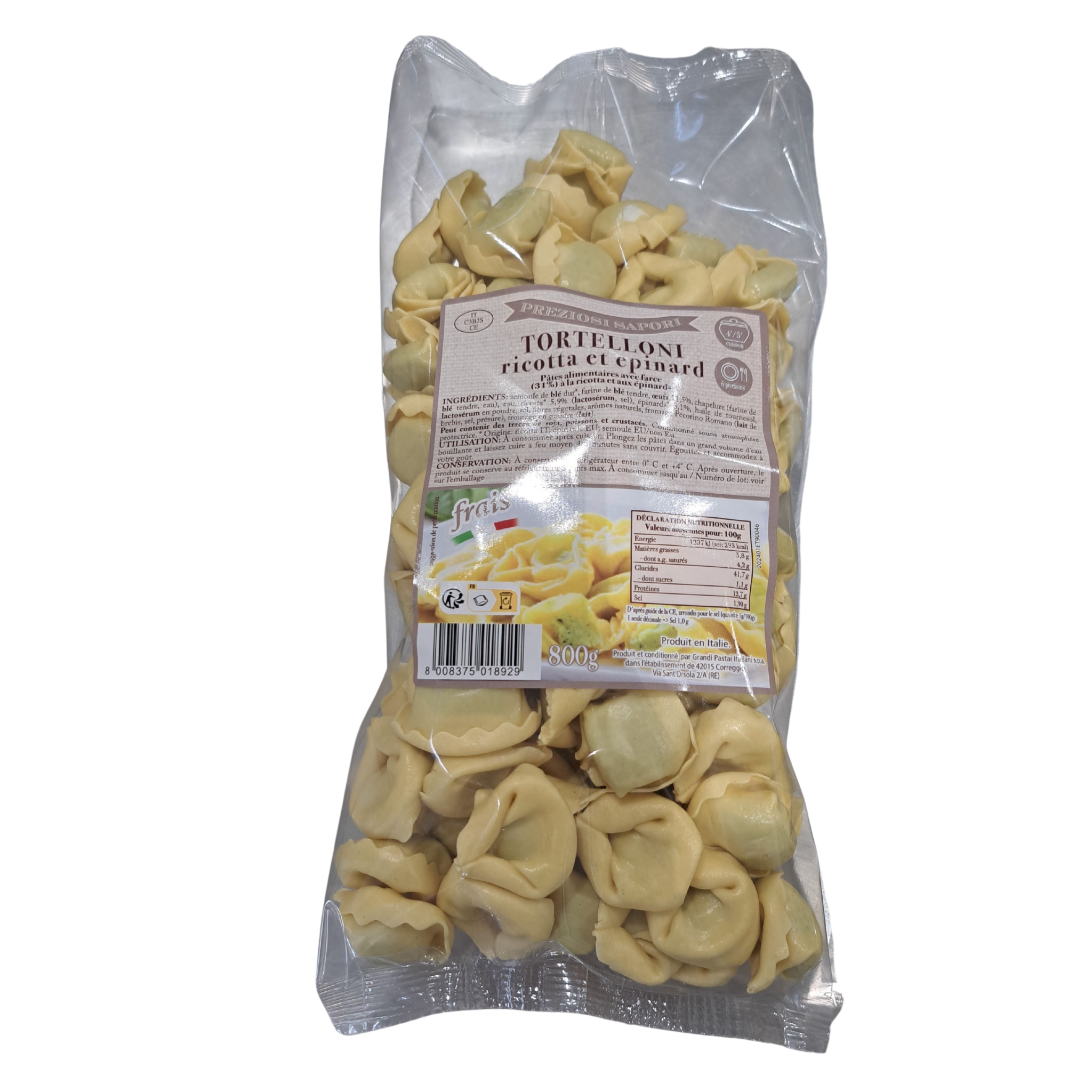 Tortelloni ricotta épinards 800g