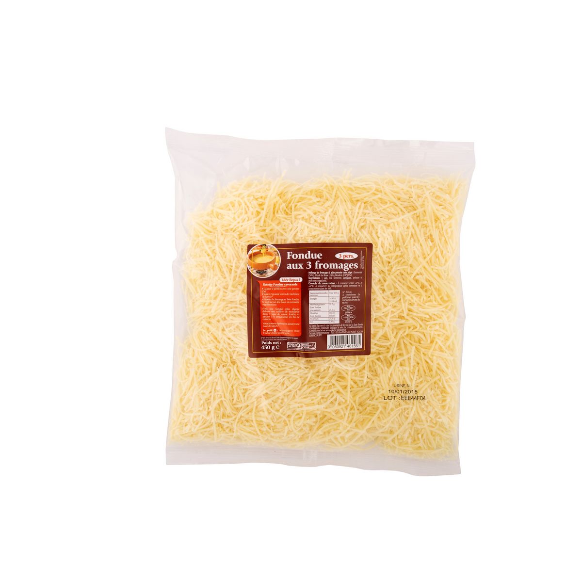 Fondue aux 3 fromages 3 parts 450g