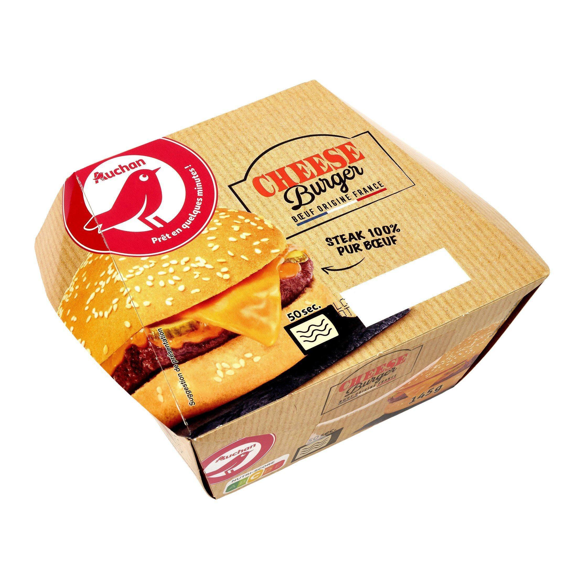 Voir la diapositive 3 : AUCHAN Pause snack cheeseburger 145g