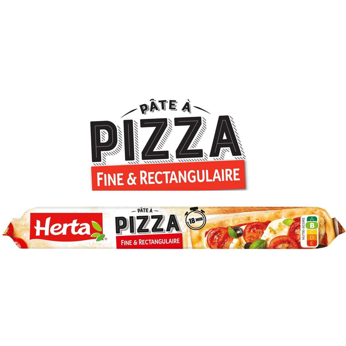 HERTA Pâte à pizza fine et rectangulaire 390g