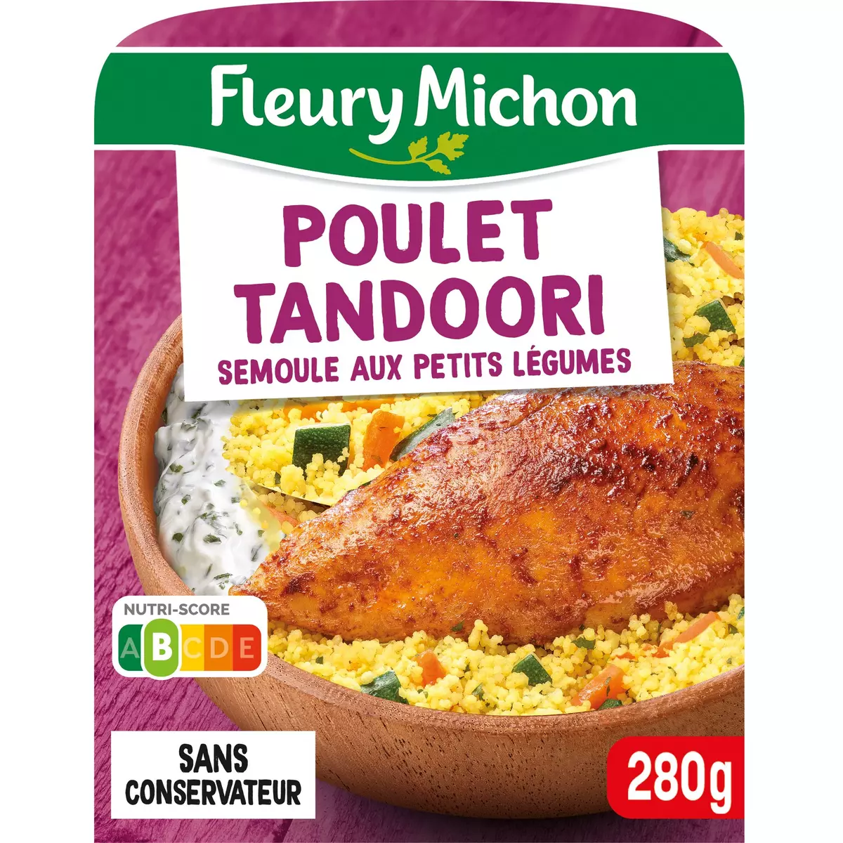 FLEURY MICHON Poulet tandoori, semoule aux petits légumes 1 portion 280g