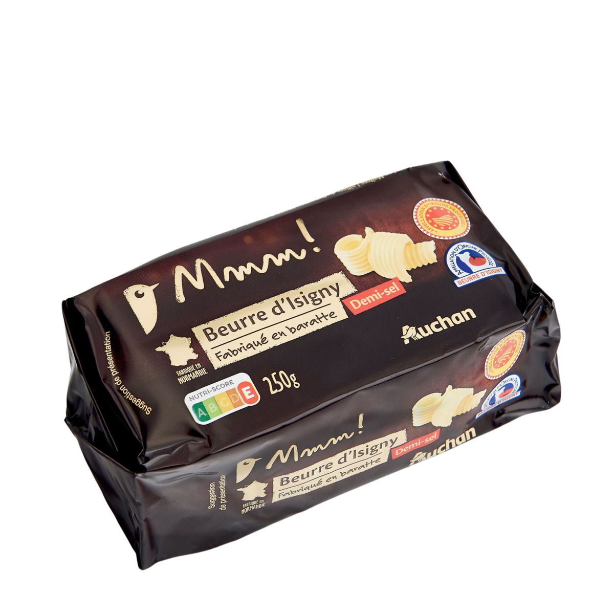 AUCHAN TERROIR Beurre demi-sel de baratte AOP 250g