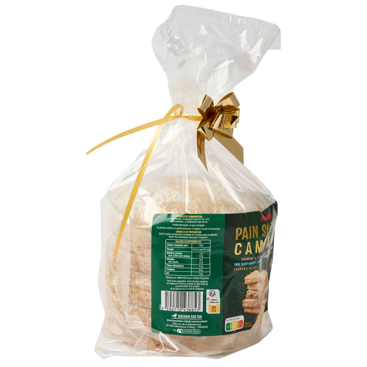 AUCHAN Pain surprise campagne 50 parts 950g