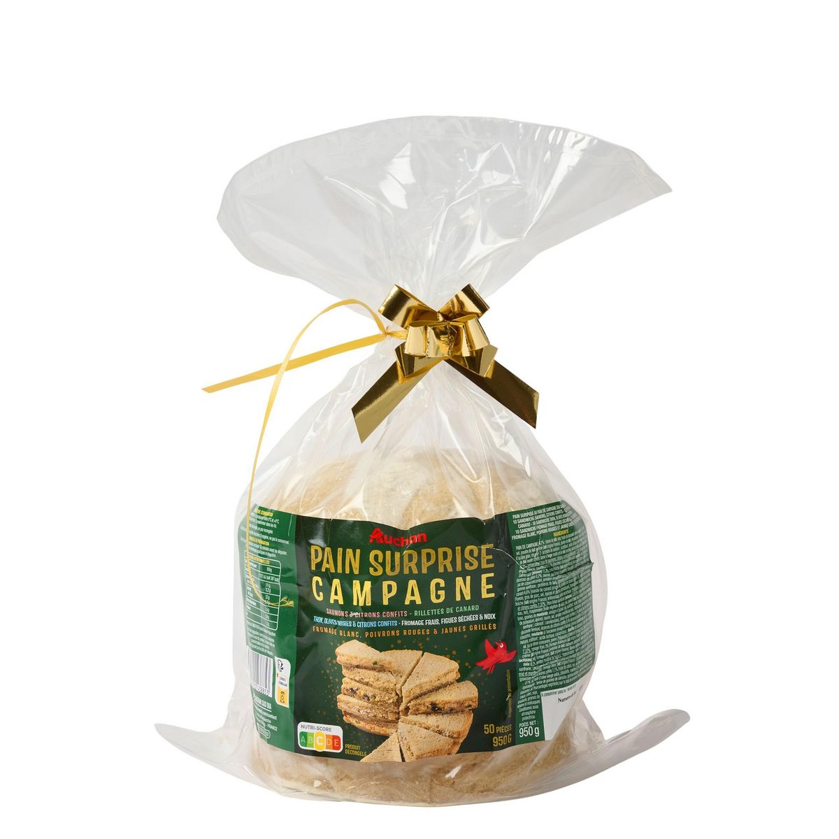 AUCHAN Pain surprise campagne 50 parts 950g