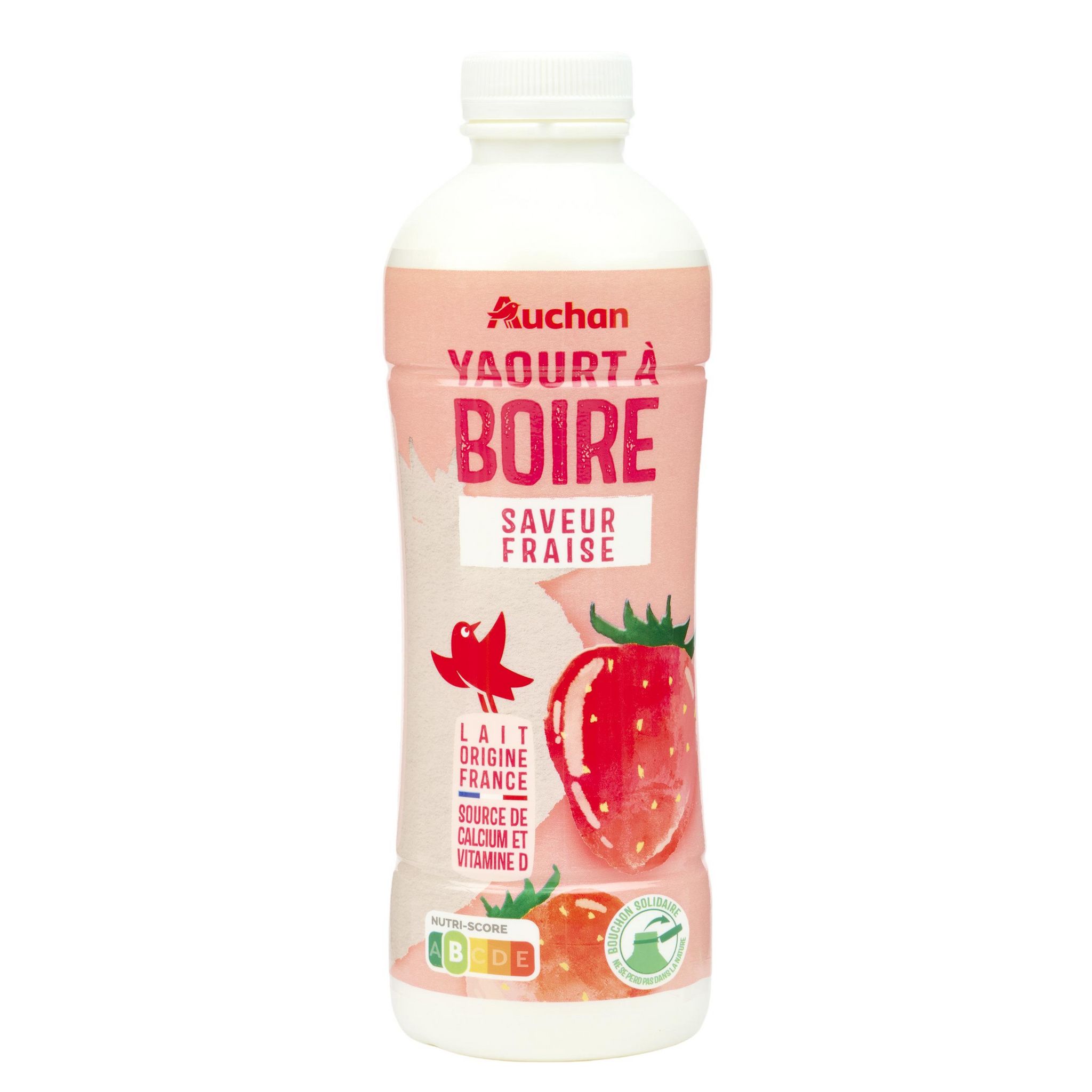 Voir la diapositive 2 : AUCHAN Yaourt à boire à la fraise 850g