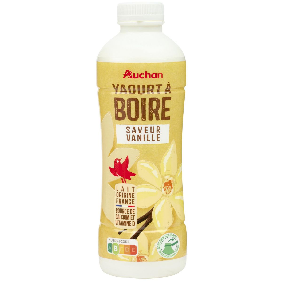 AUCHAN Yaourt à boire sucré goût vanille 850g