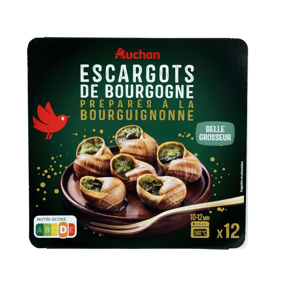 AUCHAN Escargots de Bourgogne préparés à la Bourguignonne 12 pièces 89g