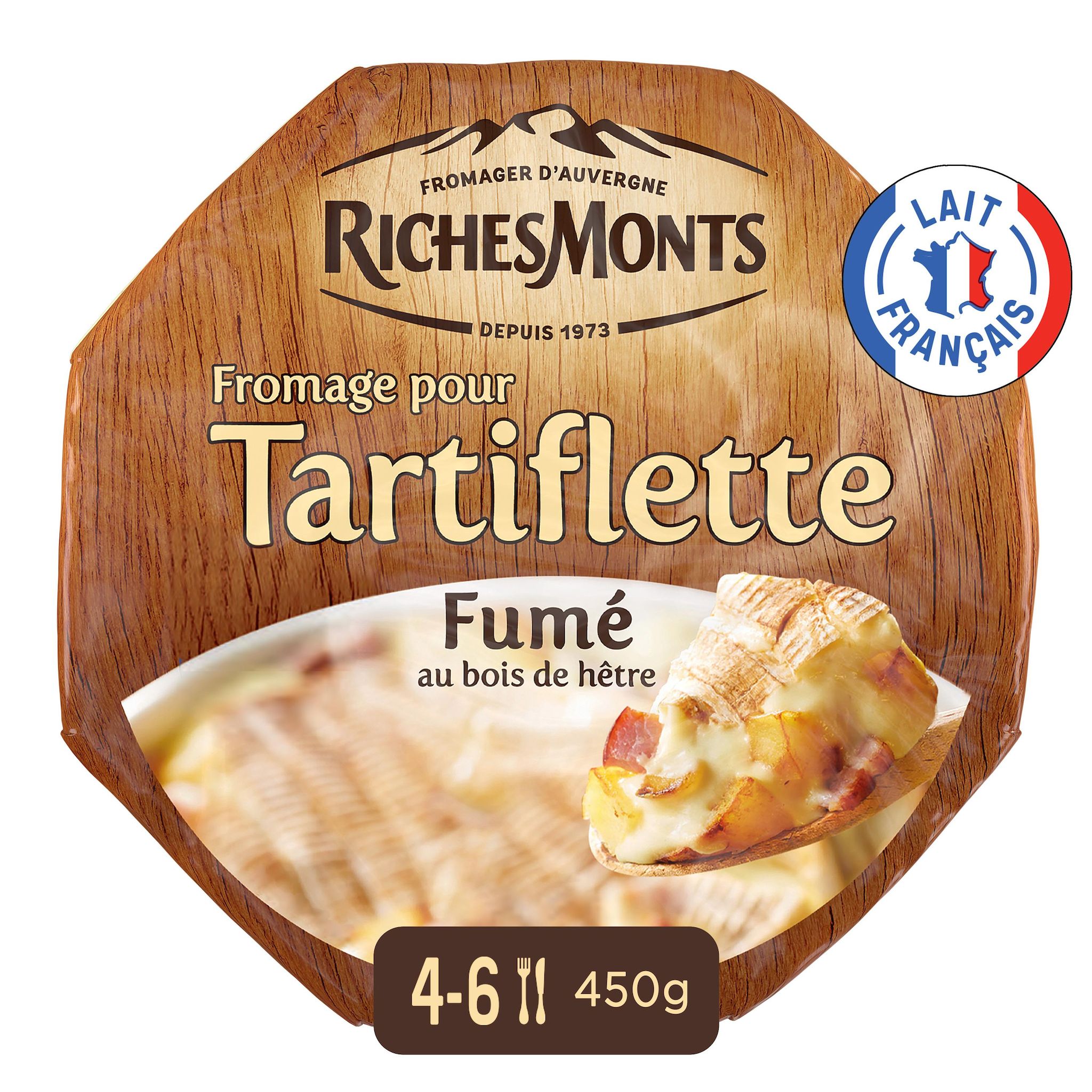 Voir la diapositive 2 : RICHESMONTS Le fromage pour tartiflette fumé au bois de hêtre 450g