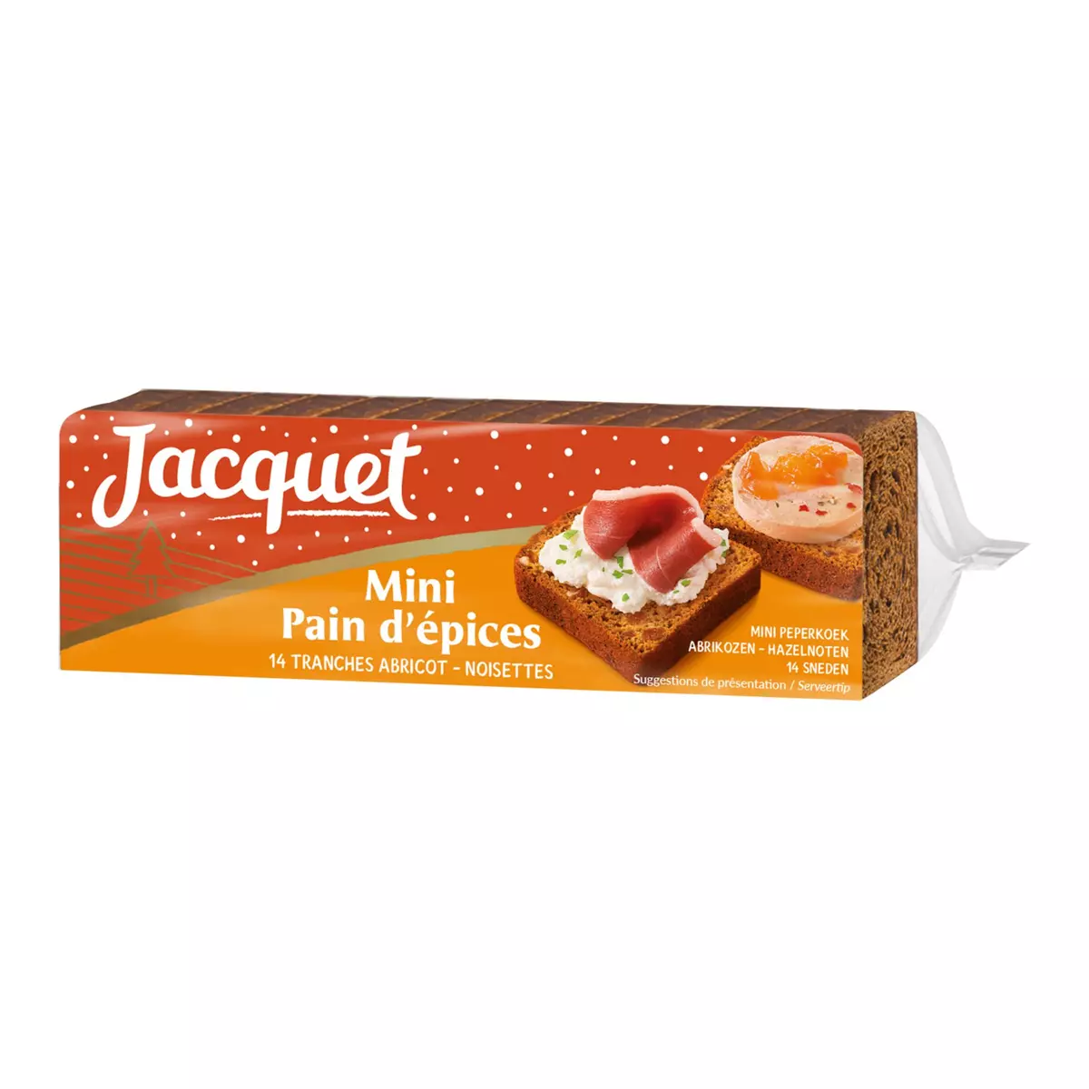 JACQUET Mini pain d'épices abricots noisettes 14 tranches 140g