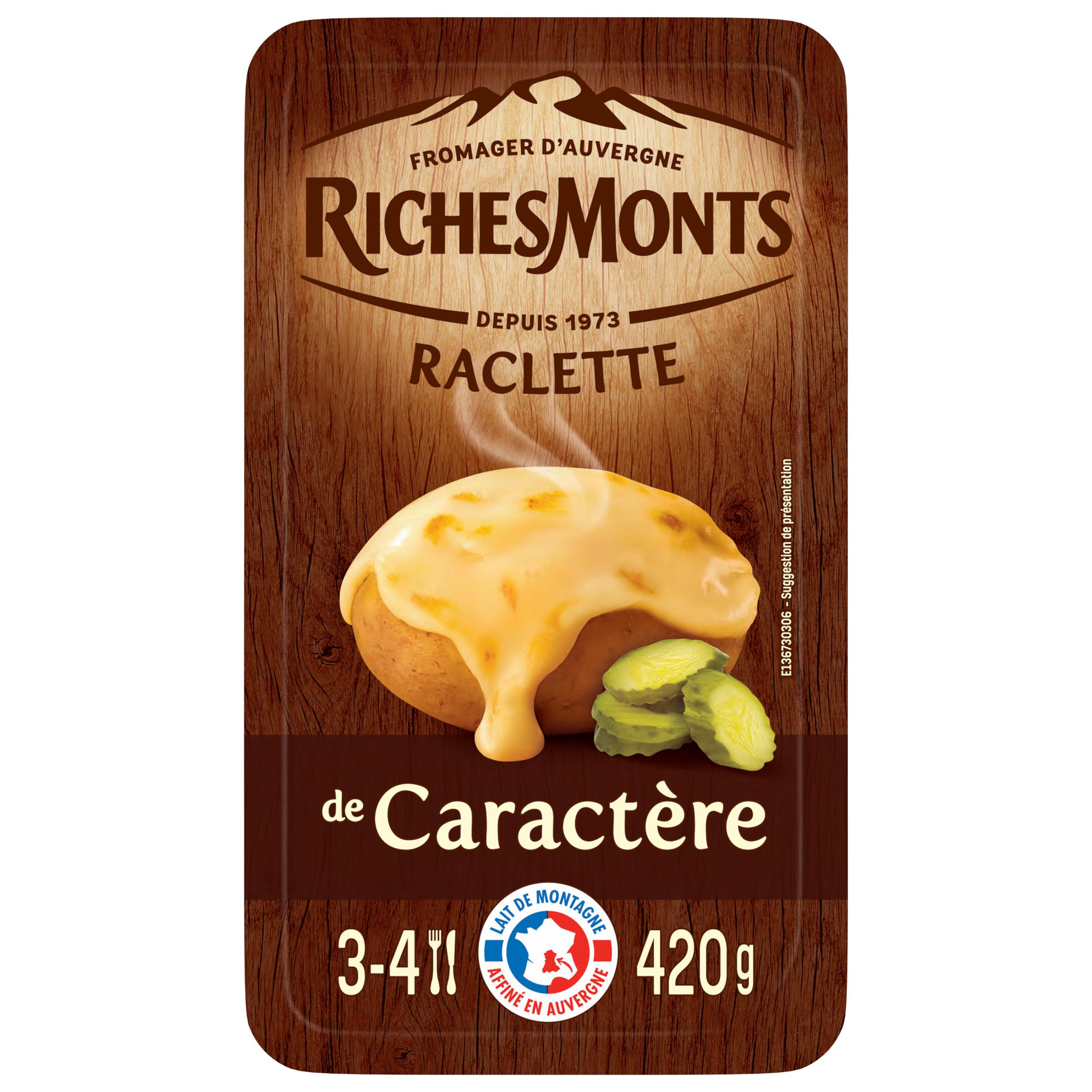 Voir la diapositive 2 : RICHESMONTS Fromage à raclette de caractère 16 tranches 420g