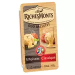 RICHESMONTS Fromage à raclette nature et 3 poivres 2x8 tranches 420g