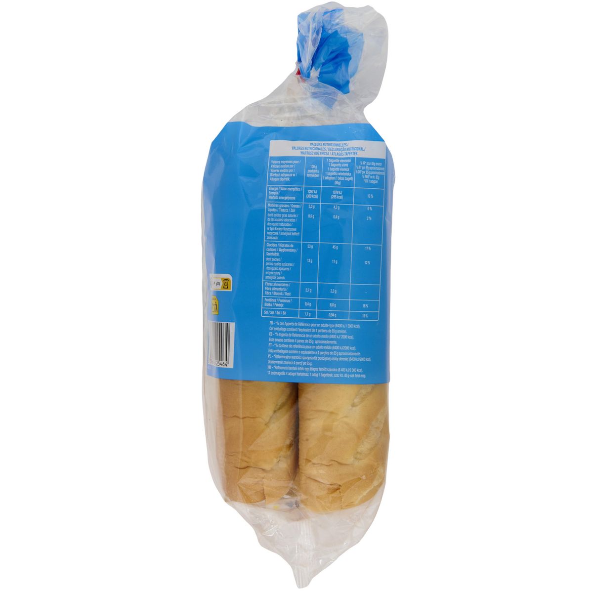 AUCHAN Baguettes viennoises nature 4 pièces 340g