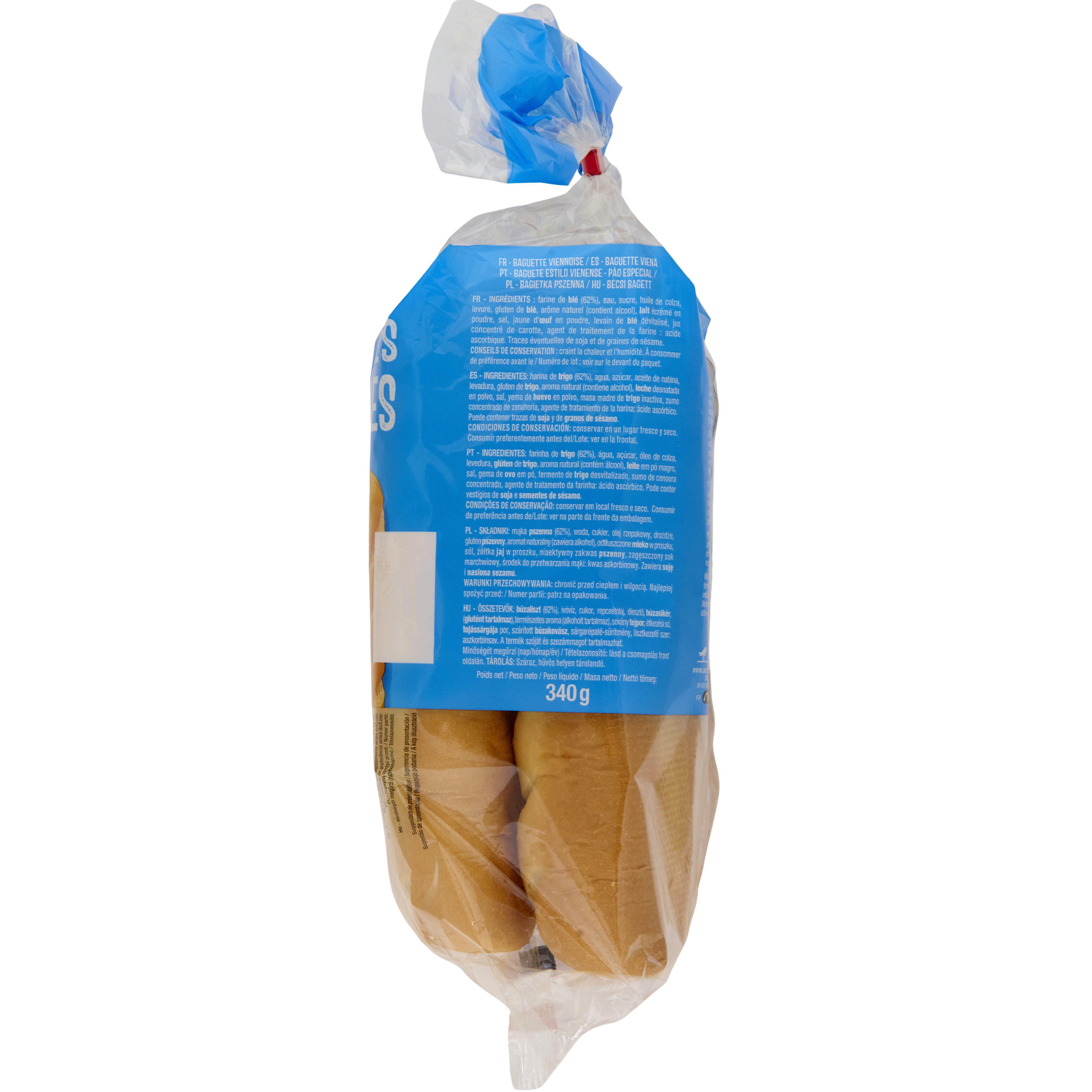 Voir la diapositive 3 : AUCHAN Baguettes viennoises nature 4 pièces 340g