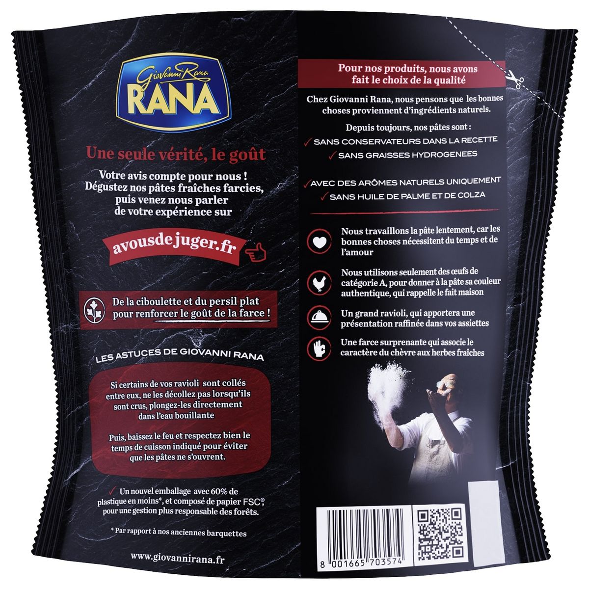 RANA Grand ravioli au chèvre et aux fines herbes 2 portions 250g