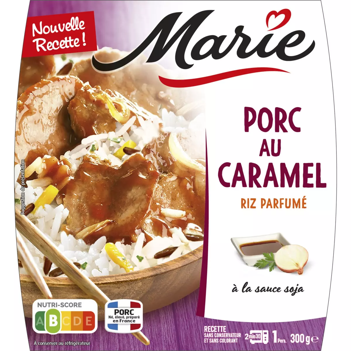 MARIE Porc caramel et riz parfumé relevé à la sauce nuoc-mâm 300g