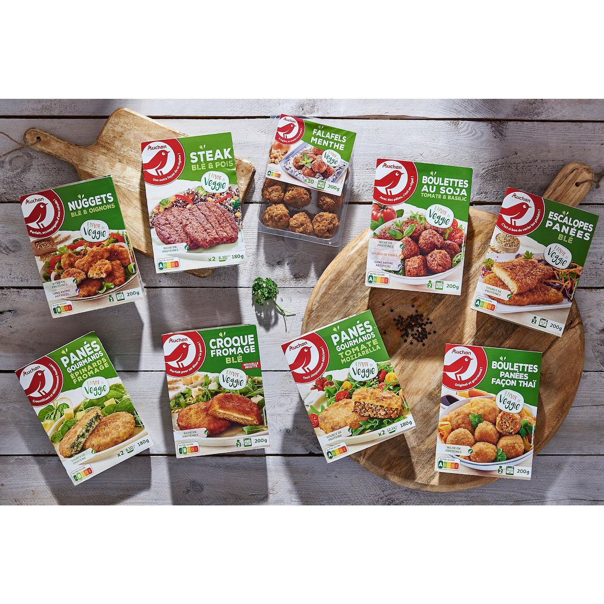 AUCHAN VERY VEGGIE Veggie bouchées blé et oignons 2 parts 200g