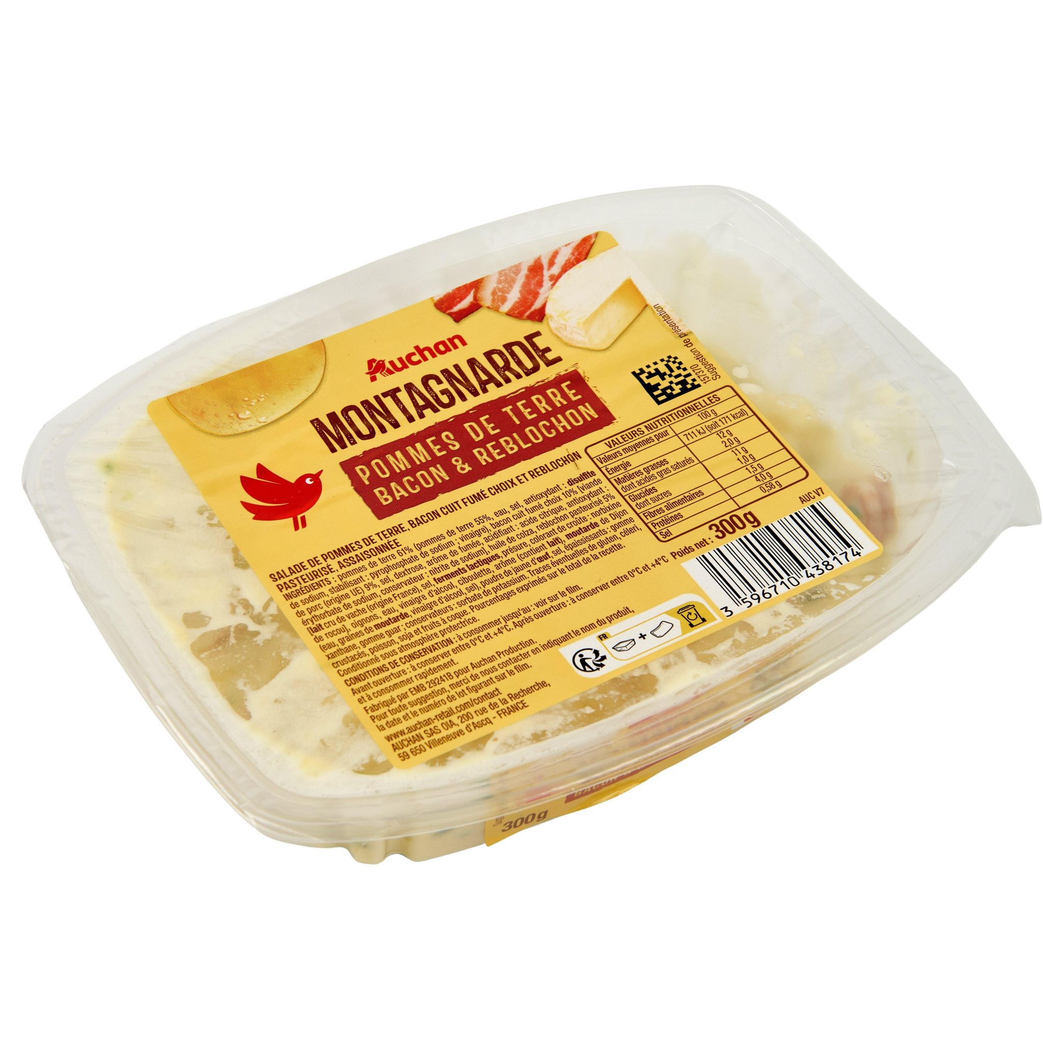 Voir la diapositive 2 : AUCHAN Salade montagnarde 300g