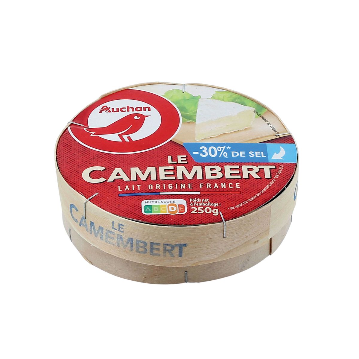 AUCHAN Camembert réduit en sel de 30% 250g