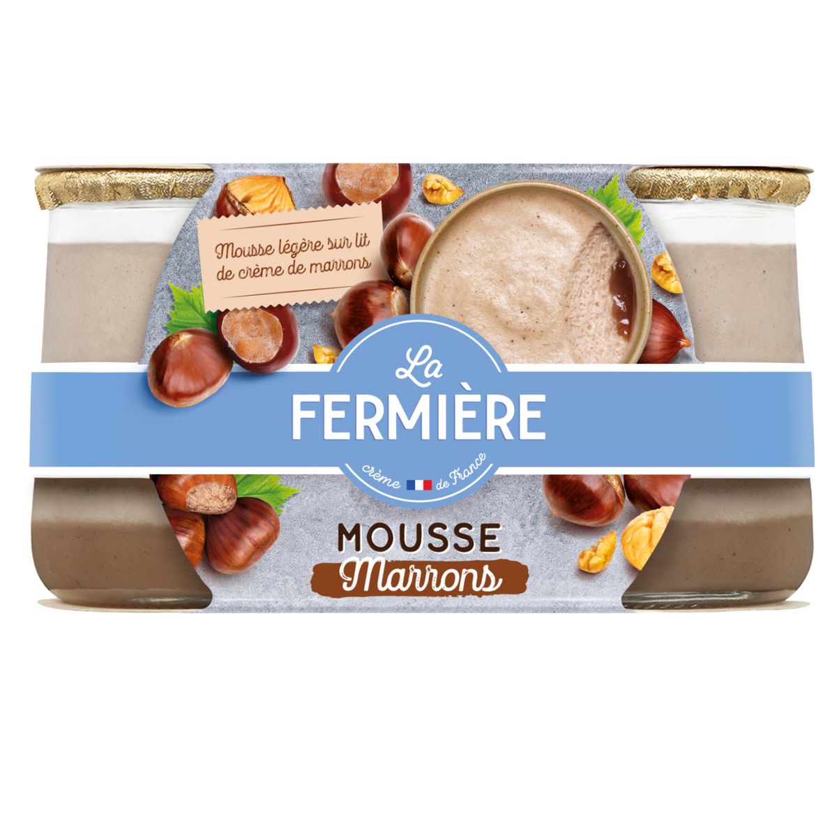 LA FERMIERE Mousse aux marrons sur lit de crème de marrons 2x100g