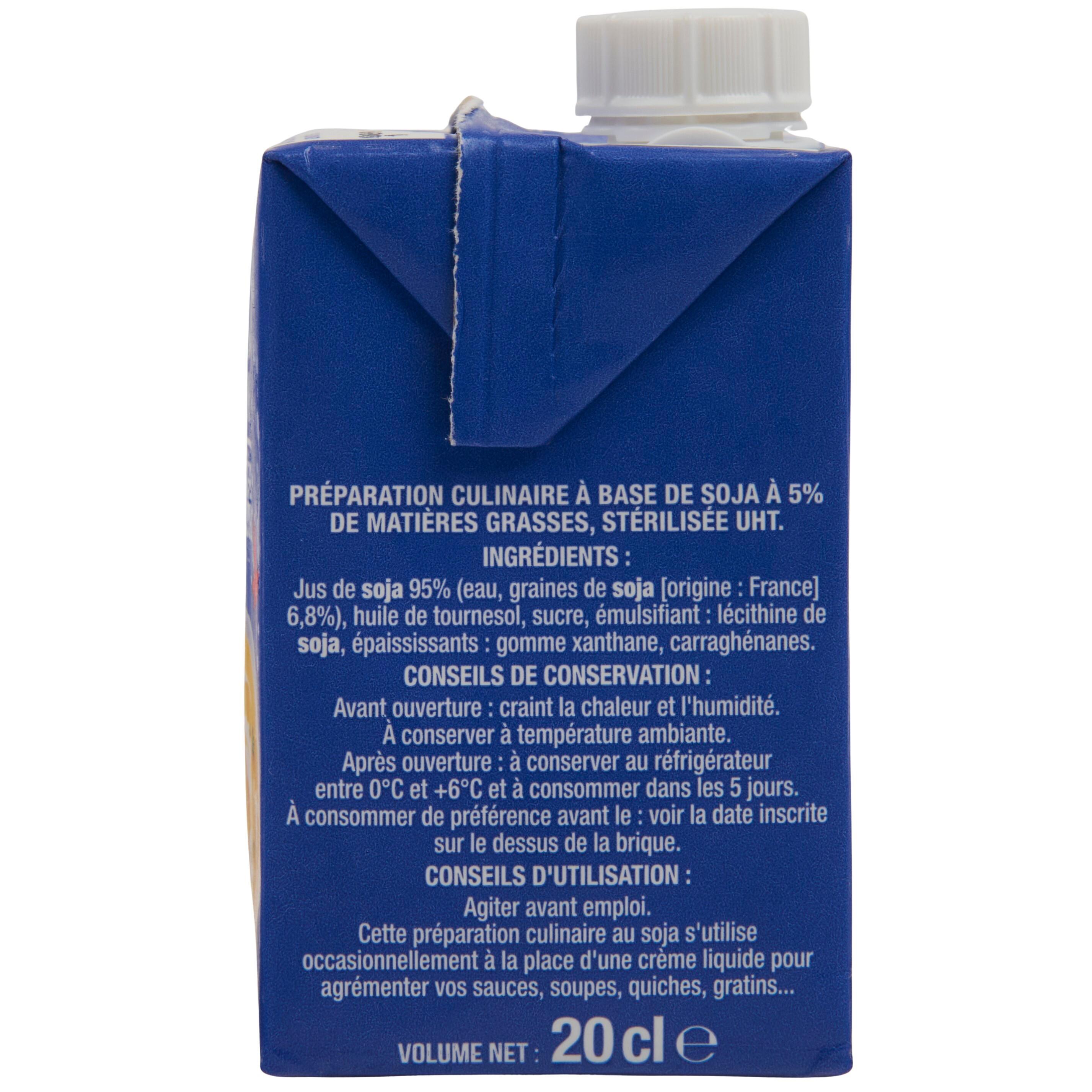 Voir la diapositive 4 : AUCHAN Préparation culinaire à base de soja 5%MG UHT 3x20cl