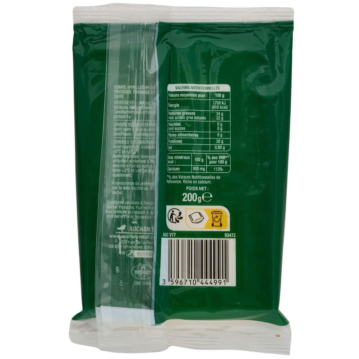 AUCHAN Comté en bloc AOP 200g