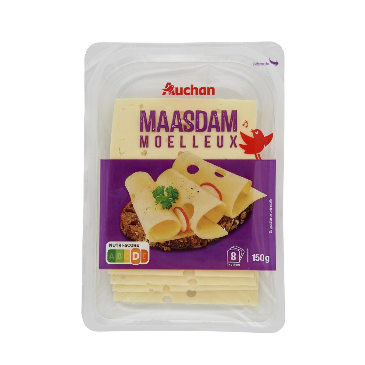 AUCHAN Tranches moelleuses 8 tranches 150g