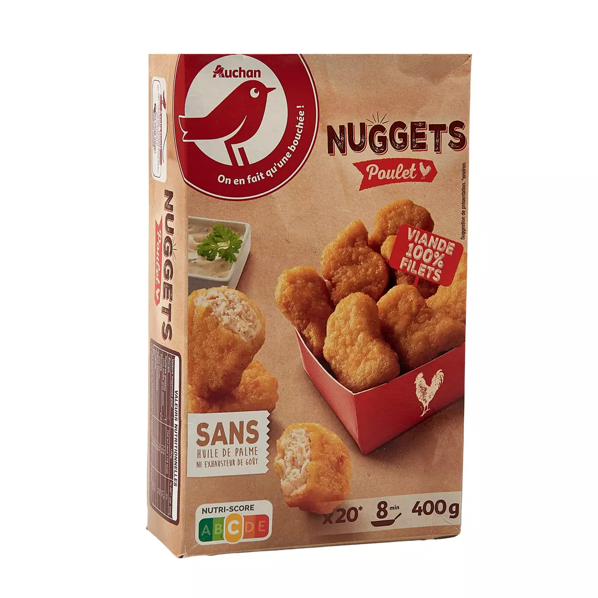 AUCHAN Nuggets de poulet 20 nuggets 400g