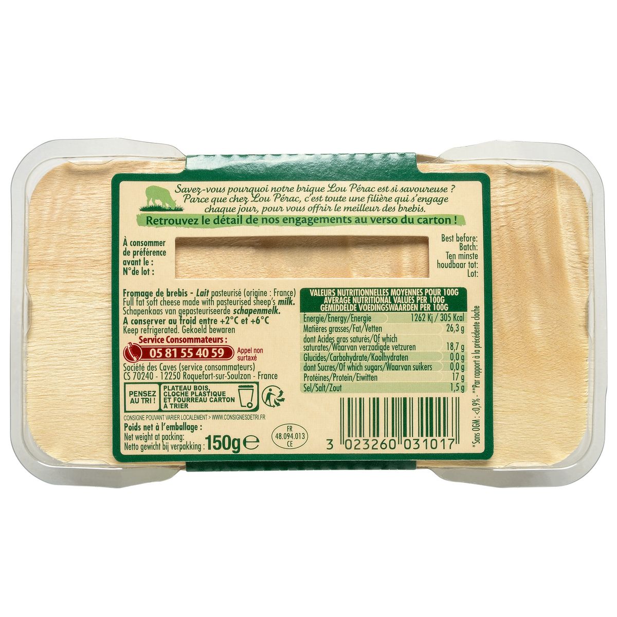 LOU PERAC Brique de brebis 150g