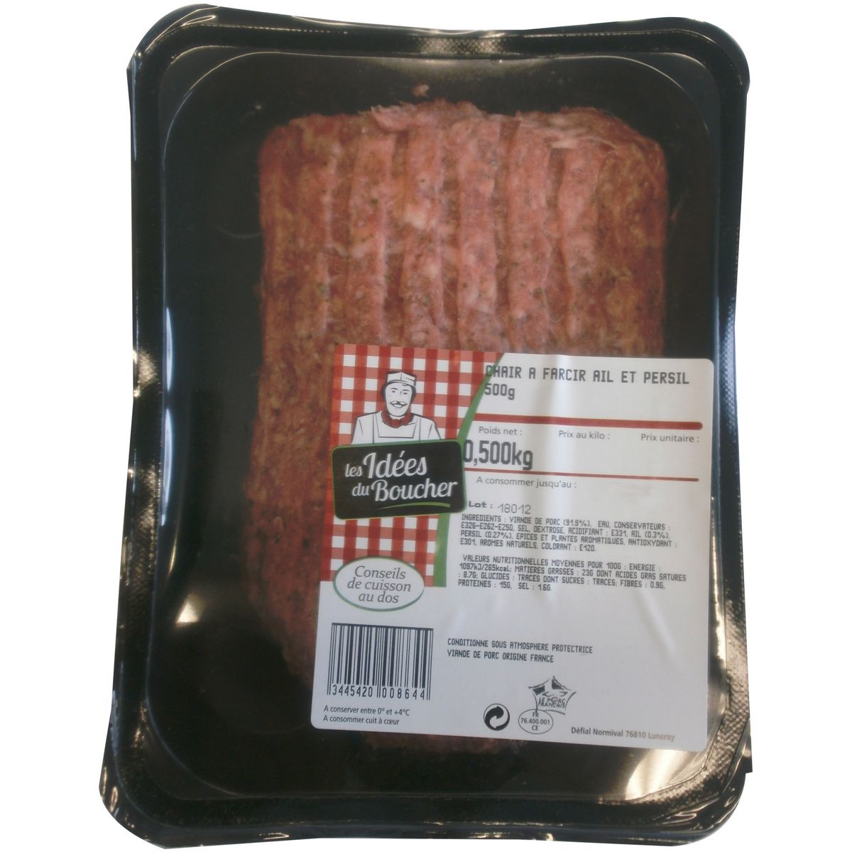 LES IDEES DU BOUCHER Chair à farcir ail et persil 500g