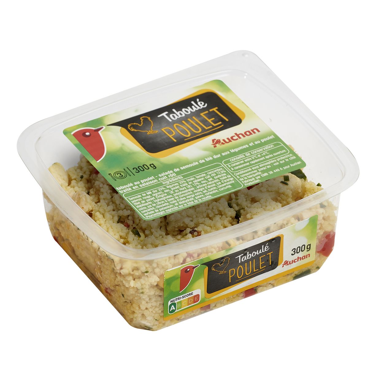 AUCHAN Taboulé poulet 3 portions 300g
