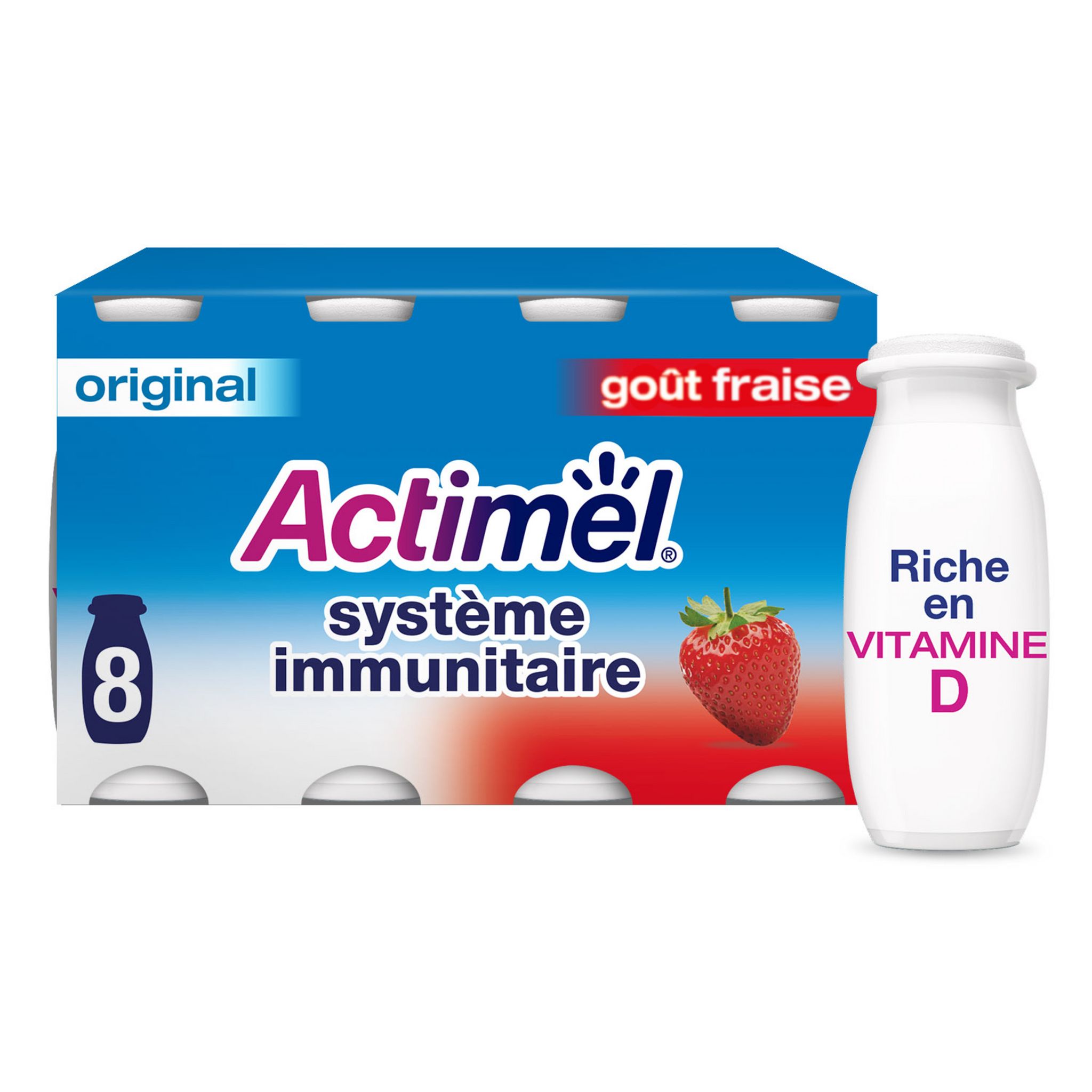 Voir la diapositive 2 : ACTIMEL Yaourt à boire aromatisé fraise 8x100g