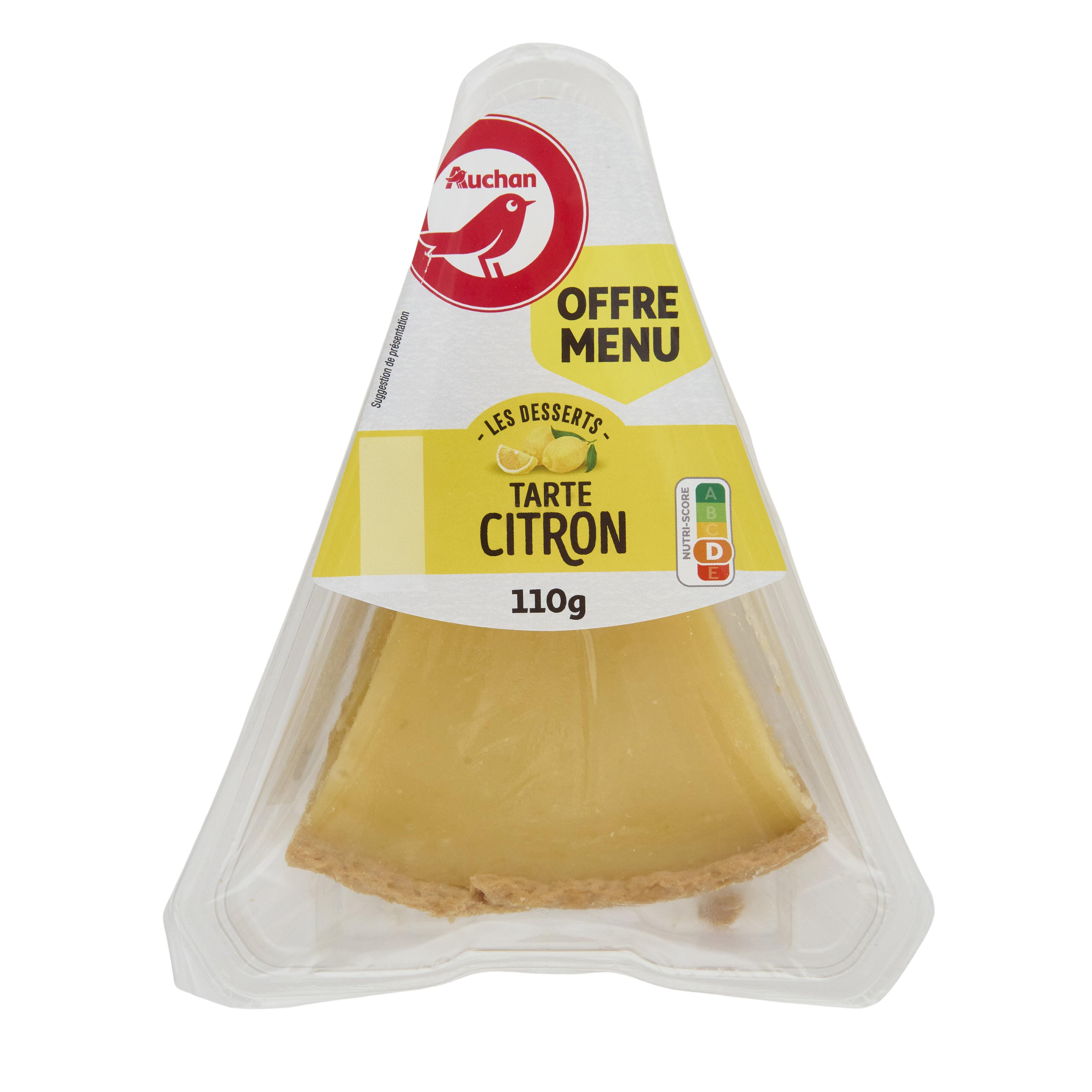 Voir la diapositive 3 : AUCHAN Tarte au citron 1 part 110g